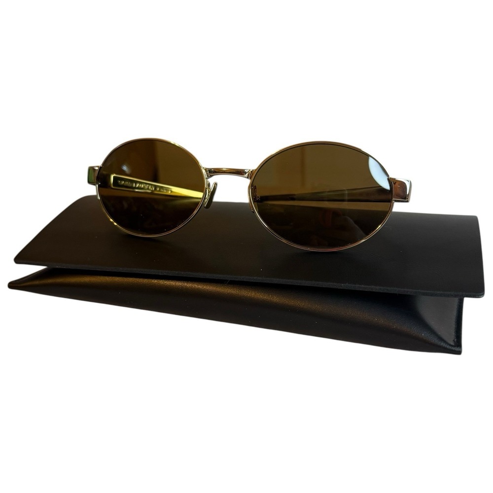 Saint Laurent SL 692 004 Gold Oval Sunglasses Unisex New Authentic YSL Designer - Picture 2 of 9